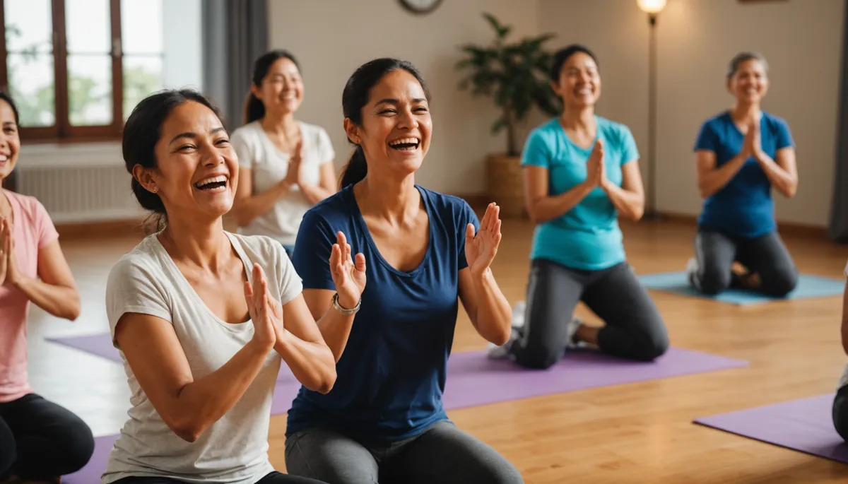 Laughter yoga session